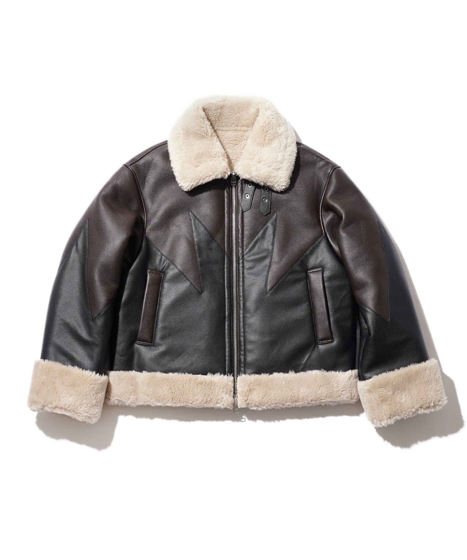 MUSINSA | AECA WHITE FIRE FAUX MOUTON JACKET-BEIGE