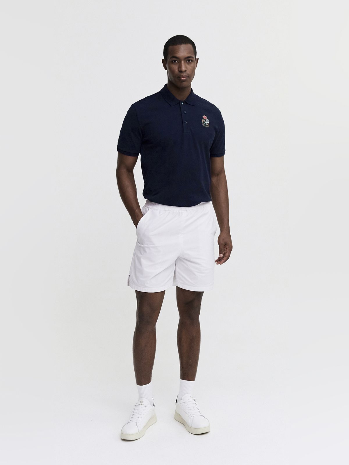 세르지오 타키니(SERGIO TACCHINI) M MC 더블 매치 반팔 폴로 셔츠 (Navy)