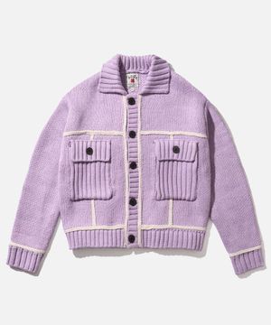AECA TRUCKER CARDIGAN-LAVENDER