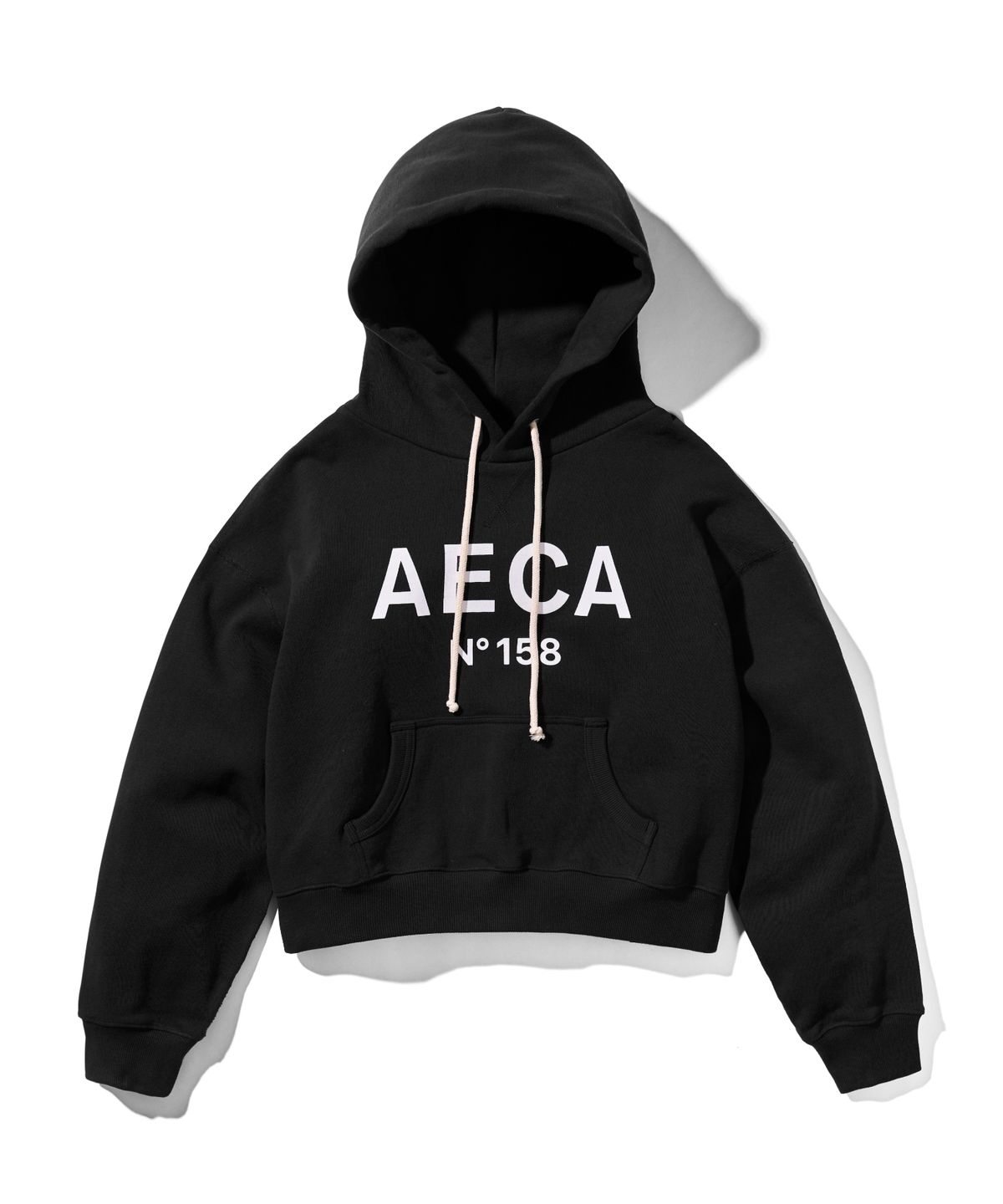 에이카화이트(AECA) BIG LOGO CROP HOODIE-BLACK/WHITE