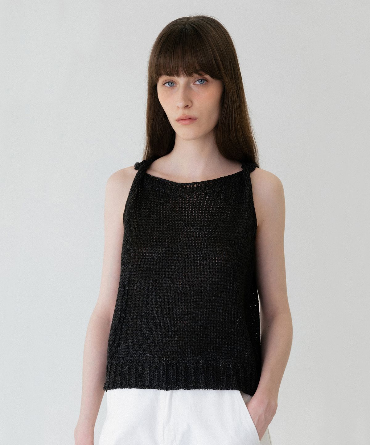 러브어스유(LOVEUSU) Twist Sleeveless Knit (charcoal)