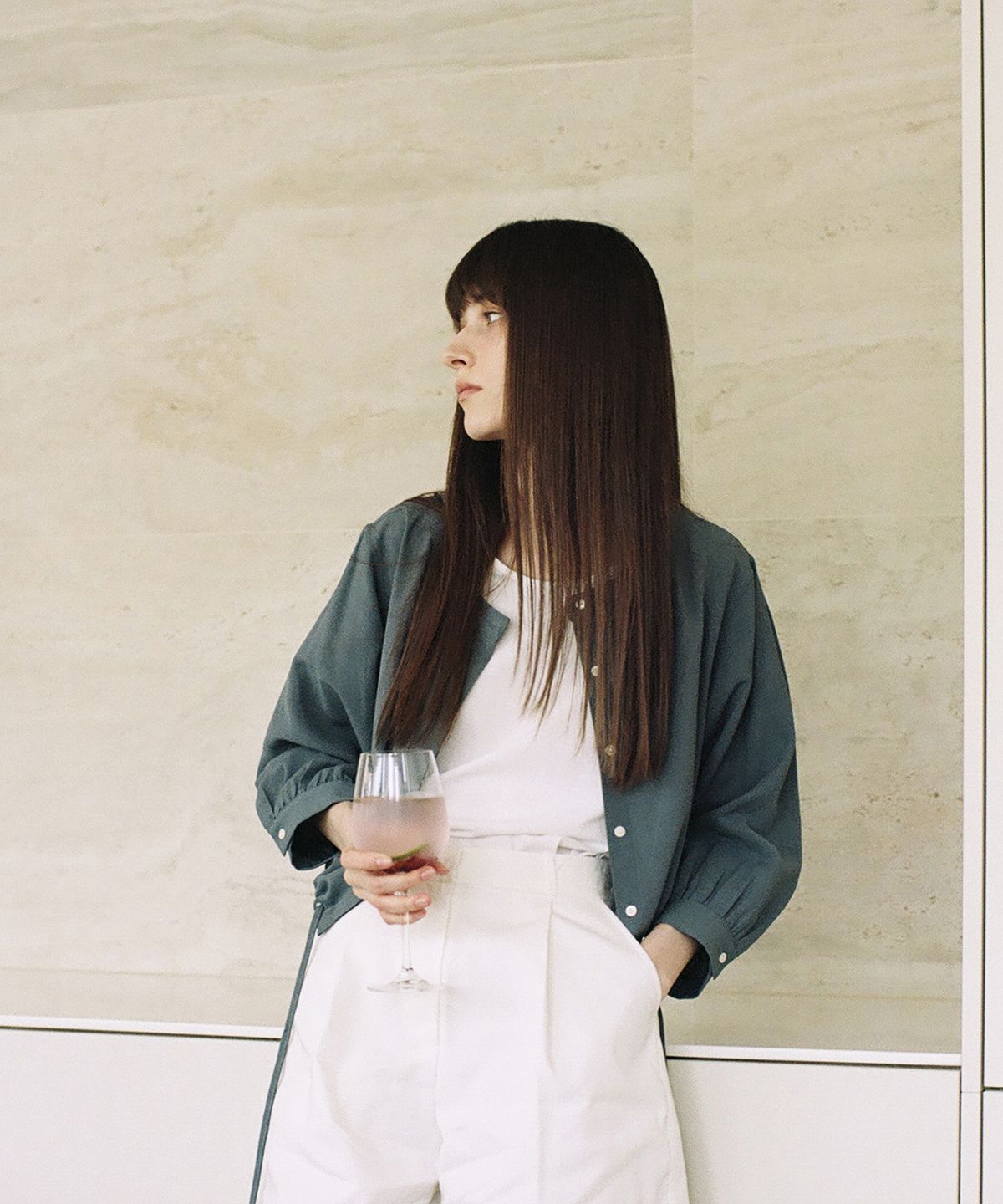 러브어스유(LOVEUSU) Feru Blouse Cardigan (bluish green)