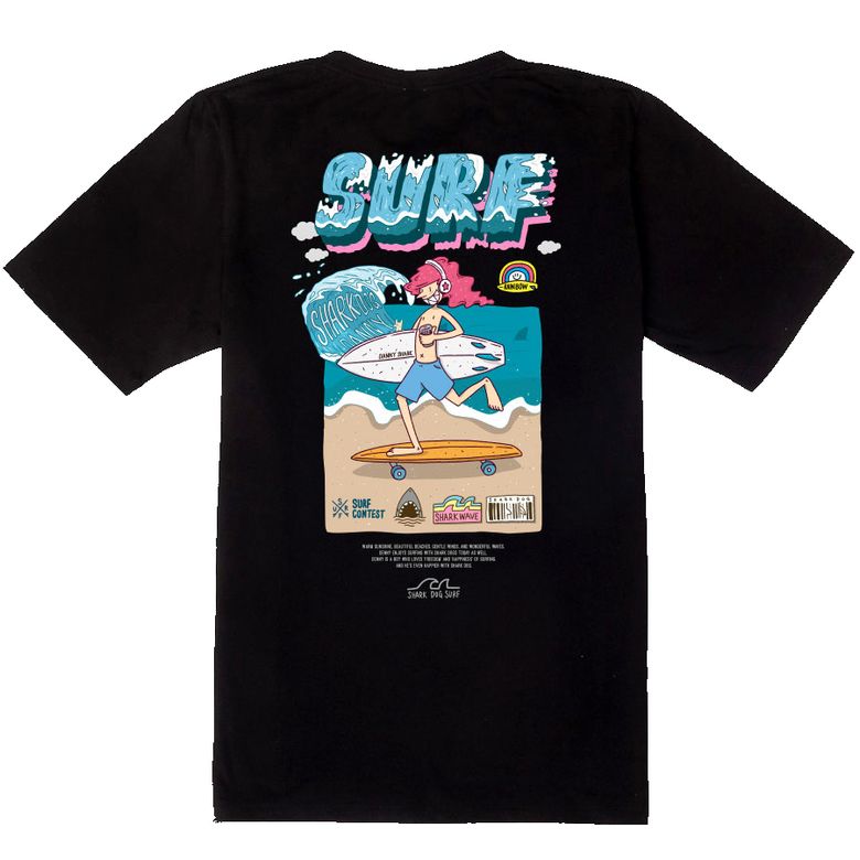 SHARK DOG-tshirts-223 샤크독 데니샤크 서핑 하와이 캐릭터 그래픽 티셔츠 반팔티