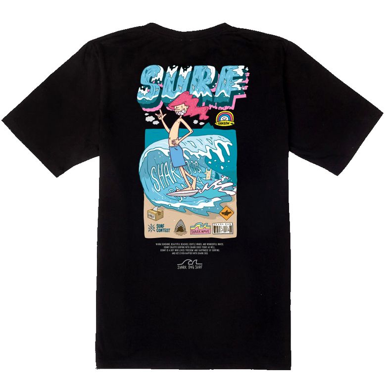 SHARK DOG-tshirts-224  샤크독 데니샤크 서핑 하와이 캐릭터 그래픽 티셔츠 반팔티