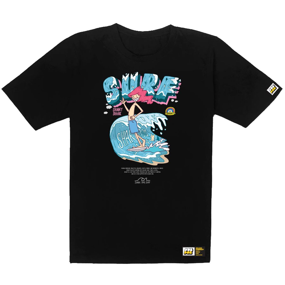 돌돌(DOLDOL) SHARK DOG-tshirts-225  샤크독 데니샤크 서핑 하와이 캐릭터 그래픽 티셔츠 반팔티