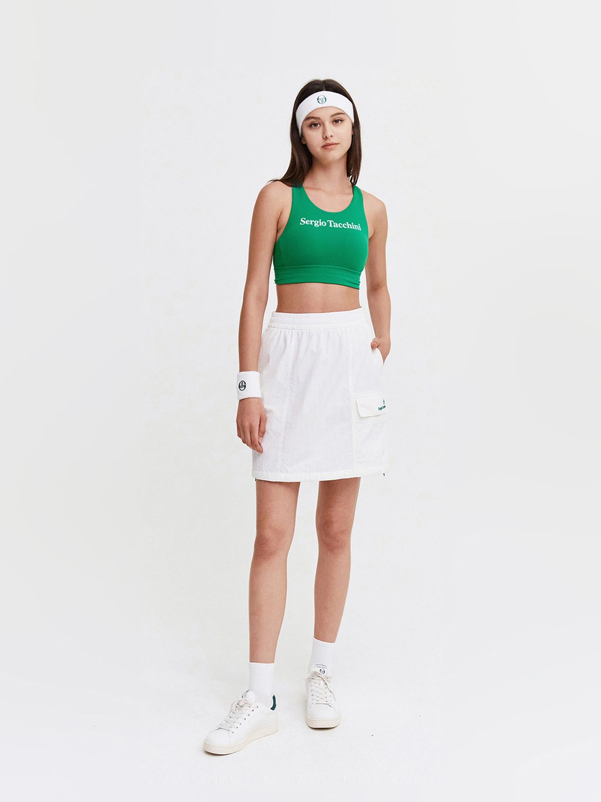 세르지오 타키니(SERGIO TACCHINI) W 크루 우븐 스커트 (White)