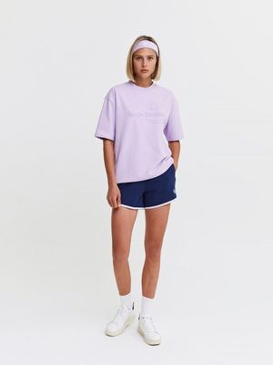 W 모던 CP 로고 라운드넥 반팔 맨투맨