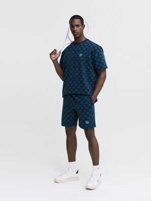 M 모노그램 자카드 투톤 라운드넥 반팔 티셔츠