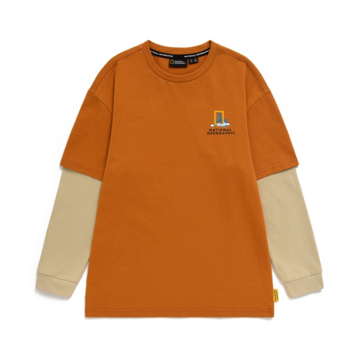 내셔널지오그래픽 키즈(NATIONAL GEOGRAPHIC KIDS) K233UTS940 그래픽 레이어드 싱글 티셔츠 DORANGE