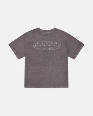 Starry pigment half T-shirts / Ash purple