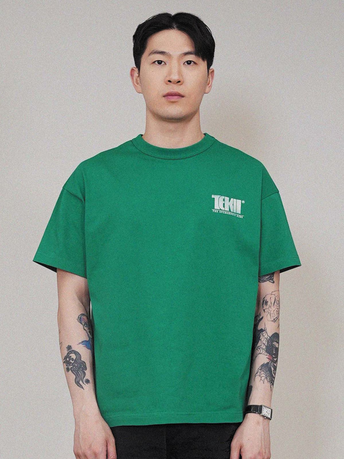 태키(TEKII) 호라이즌 로고 티셔츠 그린
