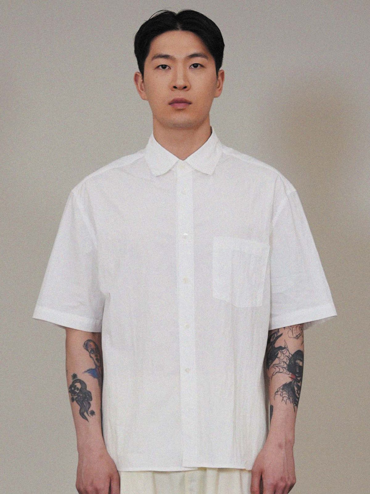 태키(TEKII) 이지케어 썸머 링클 셔츠 화이트