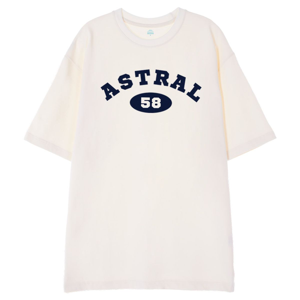 아스트랄 프로젝션(ASTRAL PROJECTION) [오버핏]아스트랄 58 13수 면 라운드 넥 반팔 티셔츠_아이보리