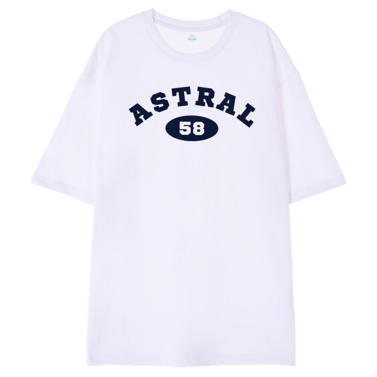 아스트랄 프로젝션(ASTRAL PROJECTION) [오버핏]아스트랄 58 13수 면 라운드 넥 반팔 티셔츠_화이트