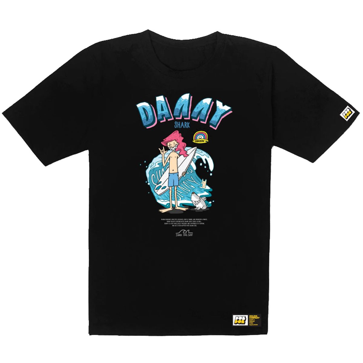 돌돌(DOLDOL) SHARK DOG-tshirts-227  샤크독 데니샤크 서핑 하와이 캐릭터 그래픽 티셔츠 반팔티