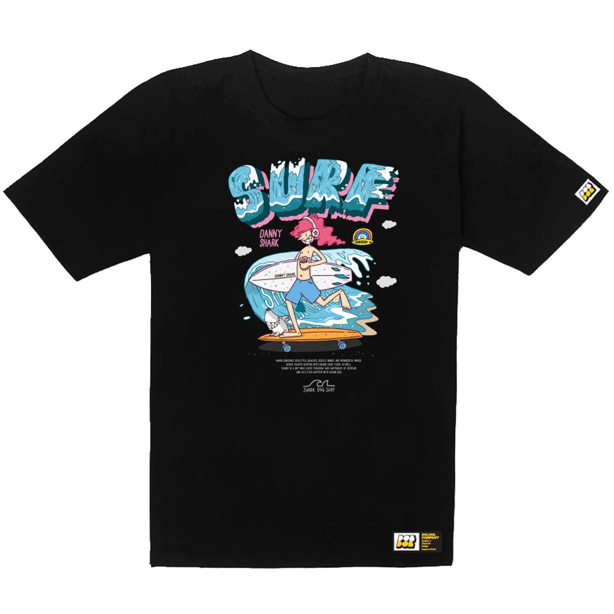 돌돌(DOLDOL) SHARK DOG-tshirts-228  샤크독 데니샤크 서핑 하와이 캐릭터 그래픽 티셔츠 반팔티