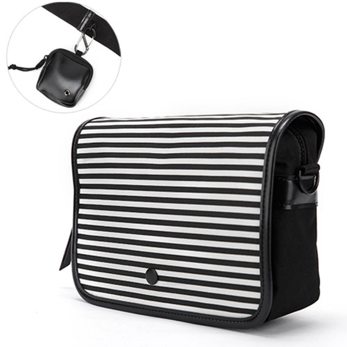 핍스(PEEPS) simple classy cross bag(stripe_black)
