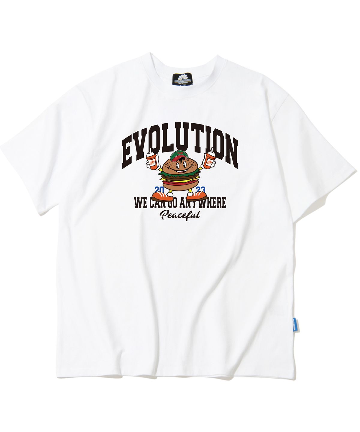 트립션(TRIPSHION) VINTAGE HAMBURGER GRAPHIC 티셔츠 - 화이트