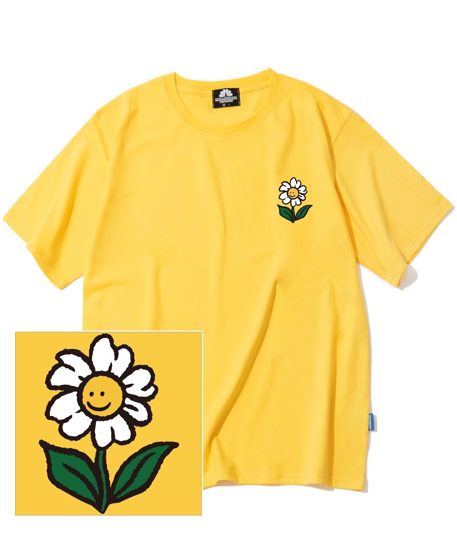 TRIPSHION SINGLE FLOWER LOGO フーディー 9colors MUSINSA | TRIPSHION SINGLE FLOWER LOGO T-SHIRT - YELLOW