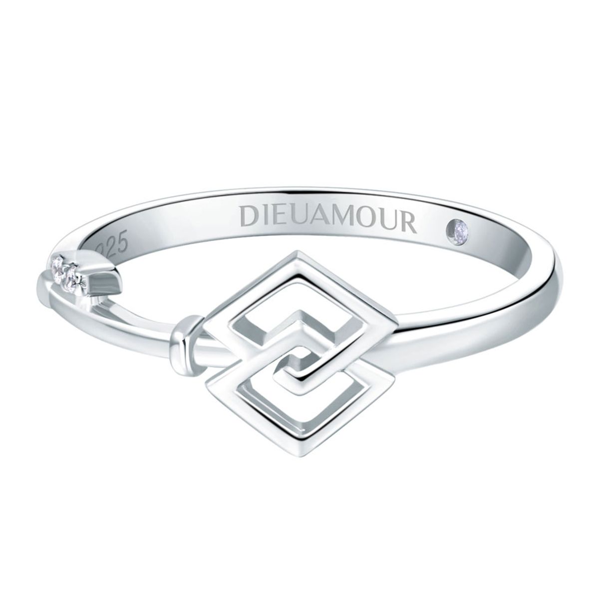 디유아모르(DIEUAMOUR) 실버 925 디아망라끌레 다이아 반지