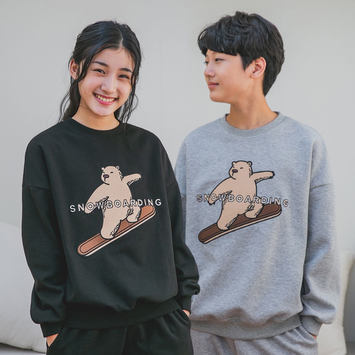 앨빈클로 주니어(ALVINCLO JUNIOR) 스노보딩 베어 맨투맨 J2937 3컬러