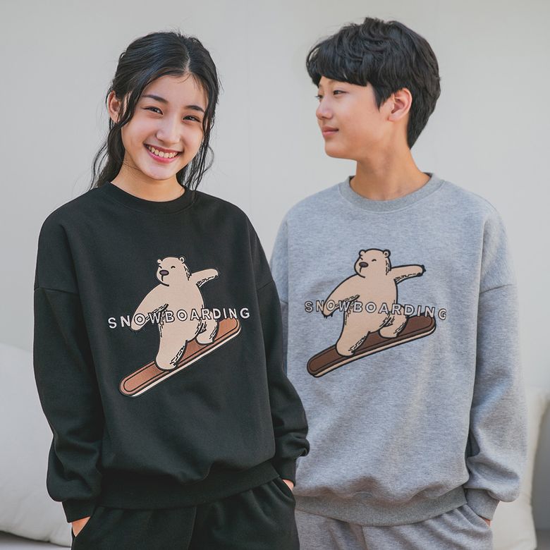 스노보딩 베어 맨투맨 J2937 3컬러