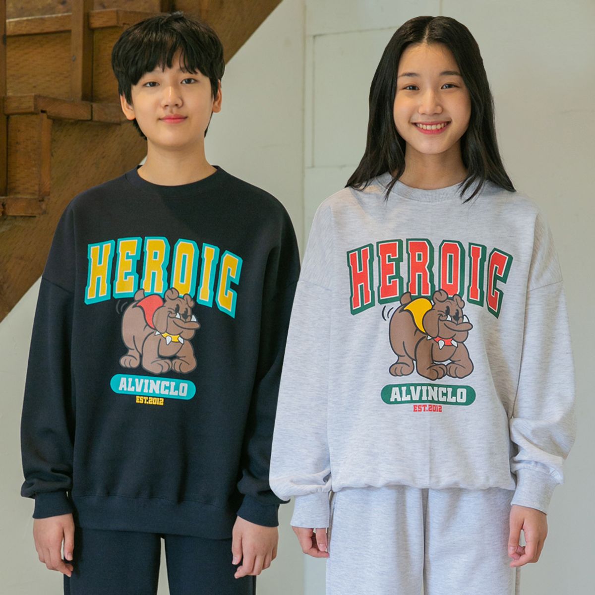 앨빈클로 주니어(ALVINCLO JUNIOR) HEROIC 불독 맨투맨 J2655 3컬러