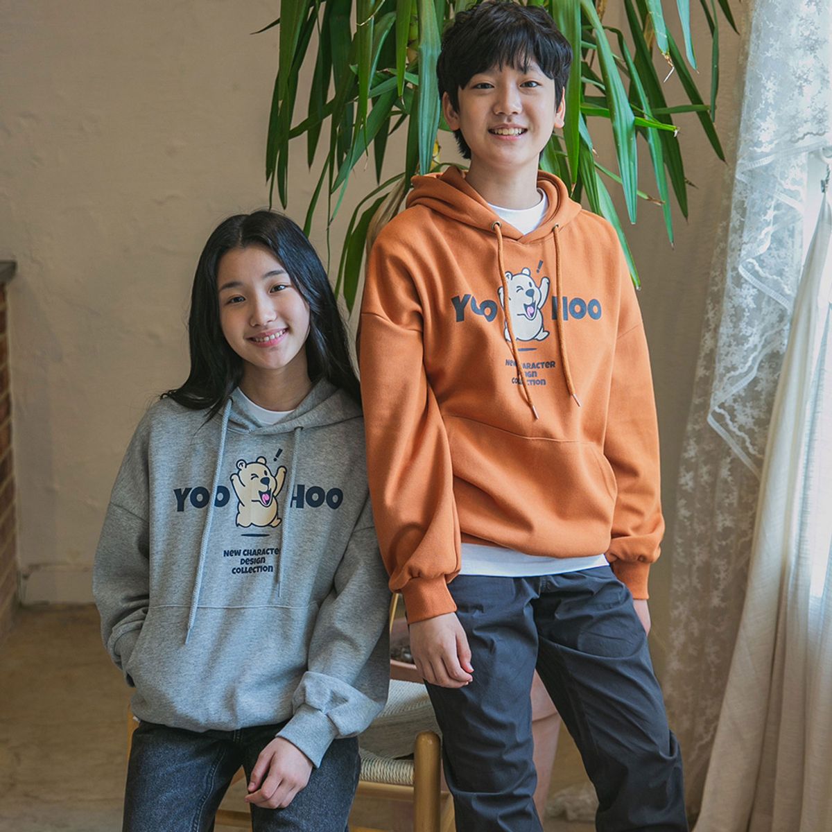 앨빈클로 주니어(ALVINCLO JUNIOR) 유후 베어 곰돌이 후드티 J2946 4컬러