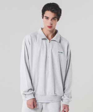 뉴비긴 하프집 맨투맨_라이트그레이 트레이닝