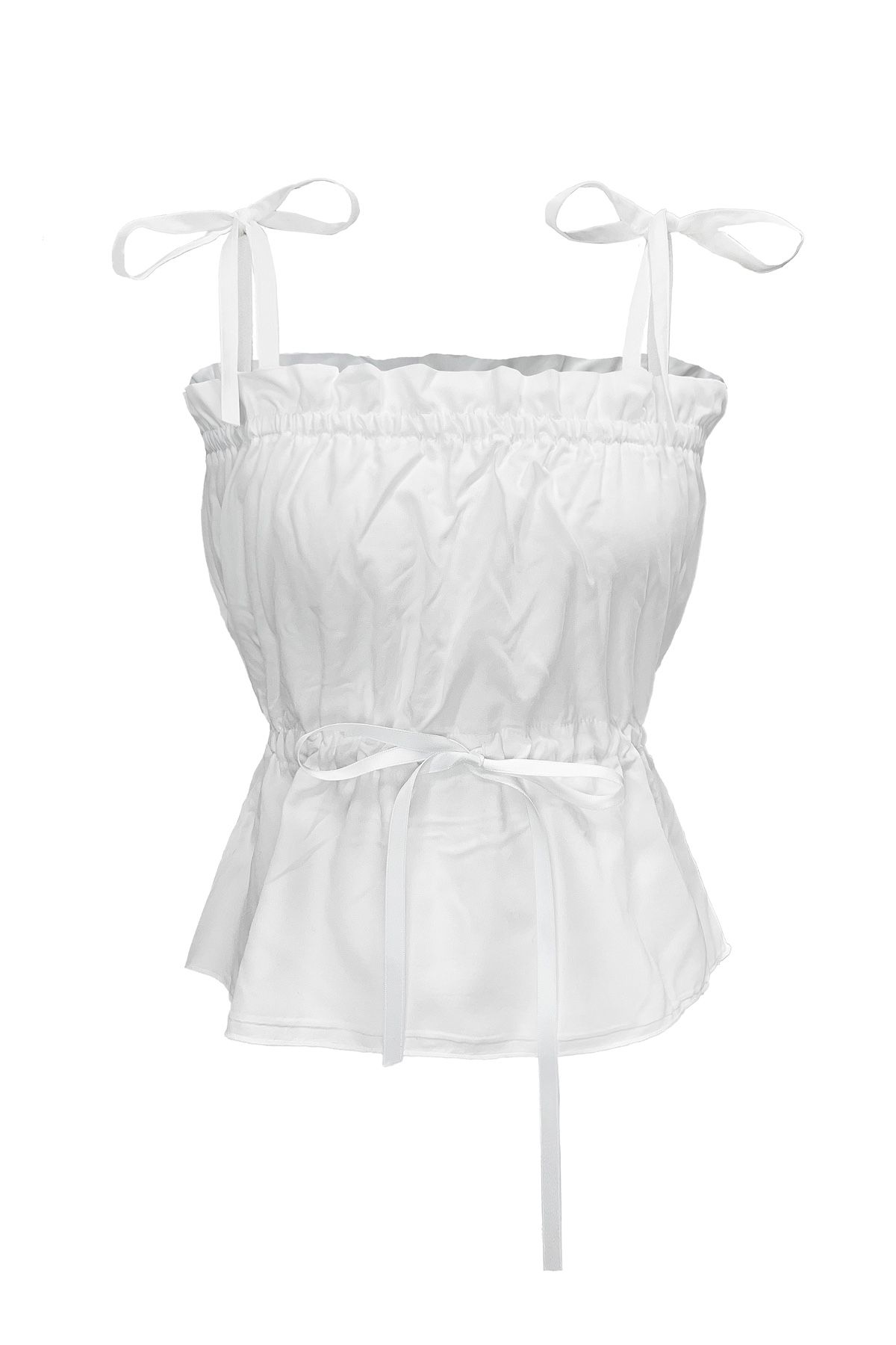 [Bellialeu]LOVELY RIBBON SLEEVELESS★人気★ MUSINSA | BELLIALEU Lovely Ribbon Sleeveless - White