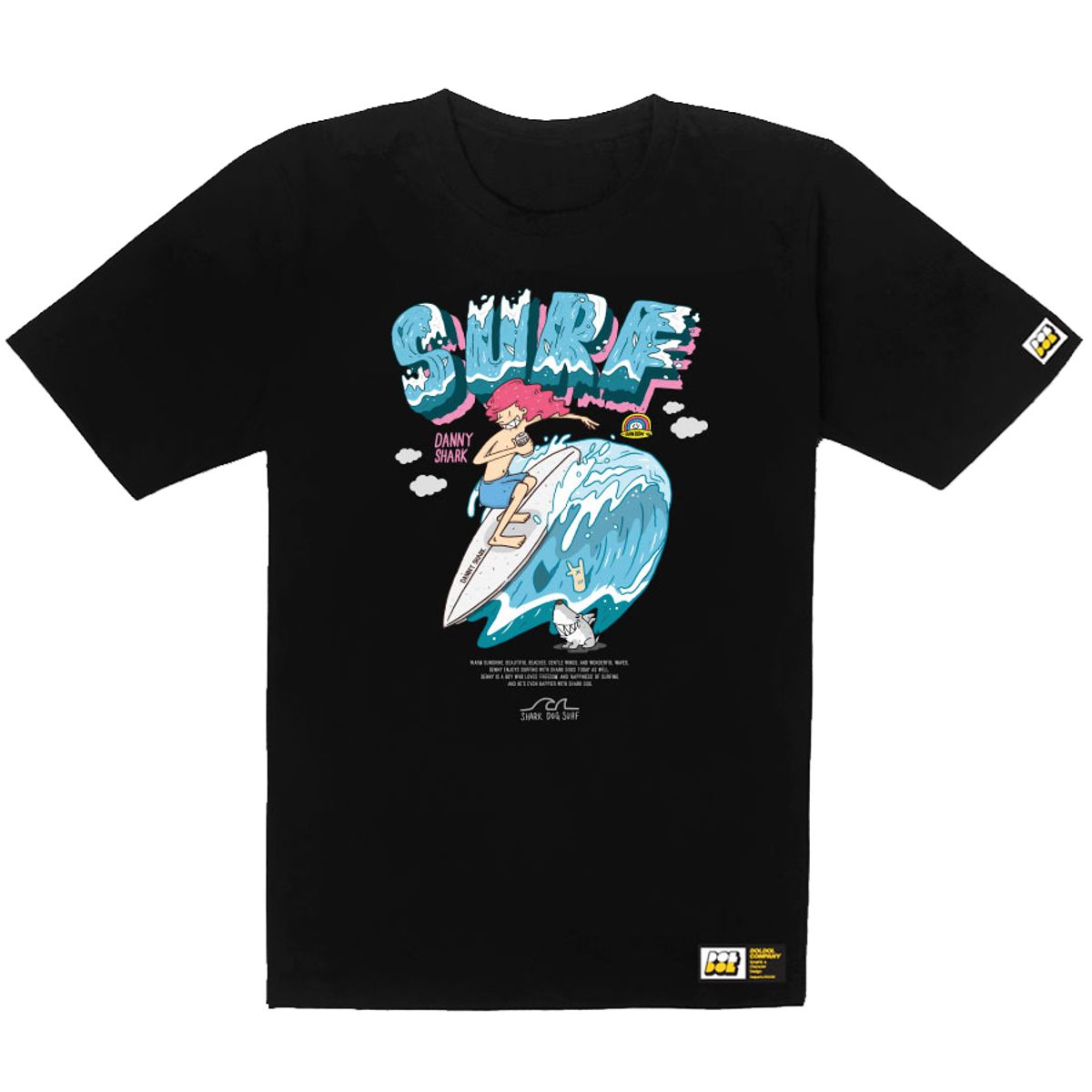 돌돌(DOLDOL) SHARK DOG-tshirts-229  샤크독 데니샤크 서핑 하와이 캐릭터 그래픽 티셔츠 반팔티