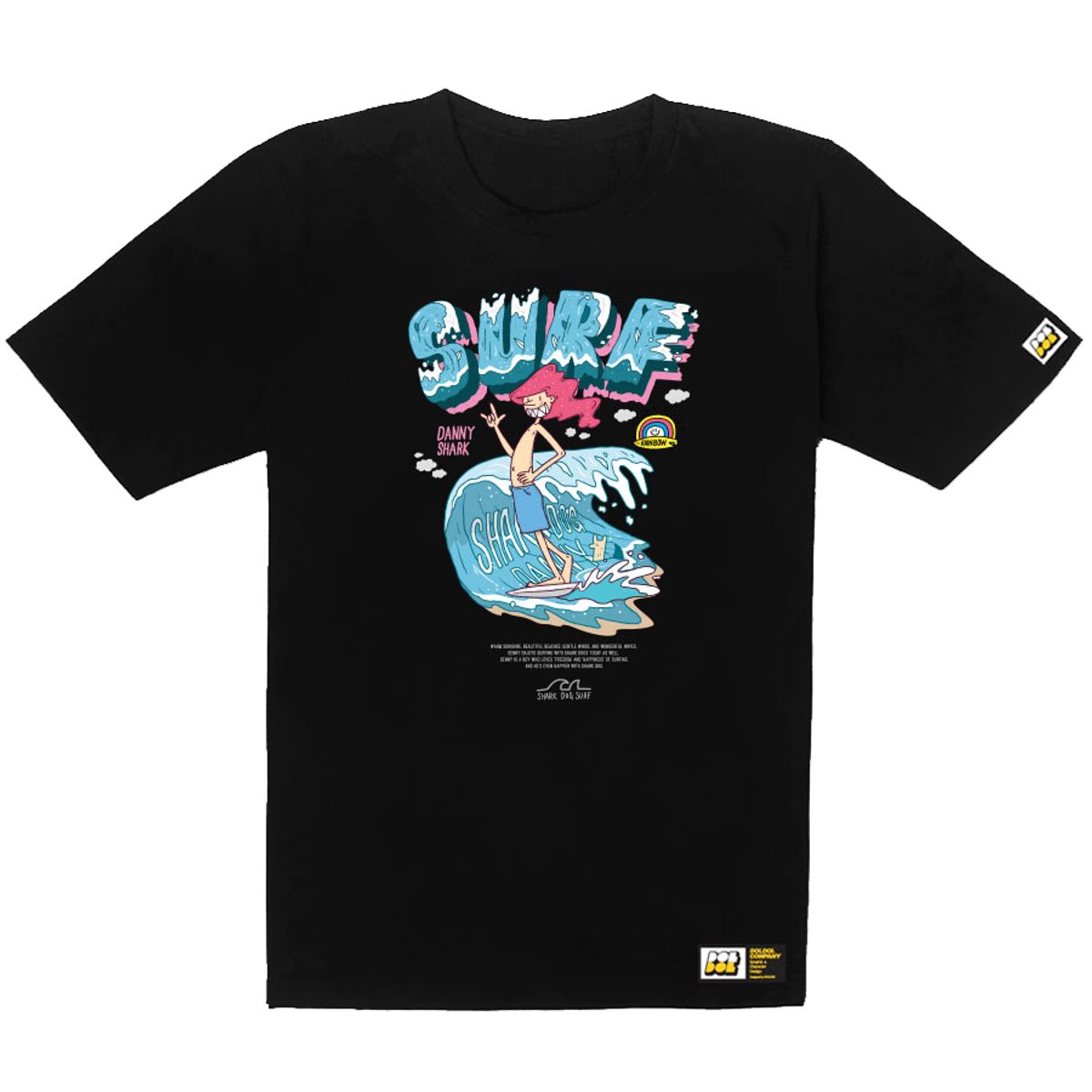 돌돌(DOLDOL) SHARK DOG-tshirts-230  샤크독 데니샤크 서핑 하와이 캐릭터 그래픽 티셔츠 반팔티