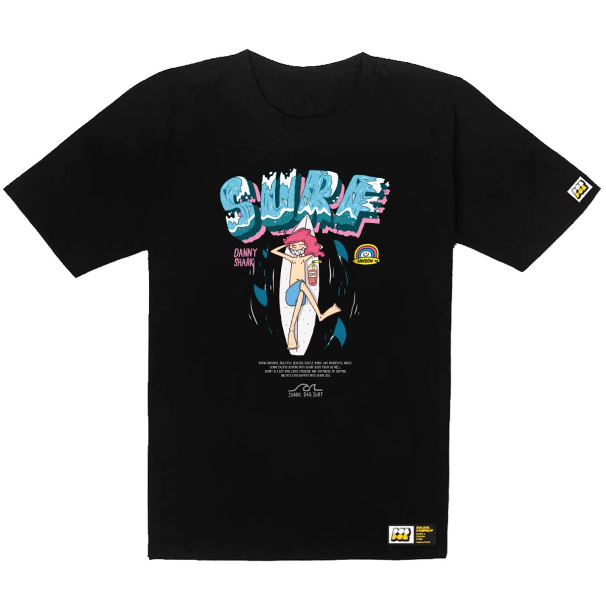 돌돌(DOLDOL) SHARK DOG-tshirts-231  샤크독 데니샤크 서핑 하와이 캐릭터 그래픽 티셔츠 반팔티