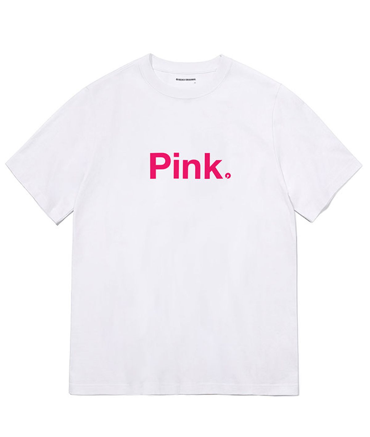 레이쿠(REIKU) RK 002 Pink short sleeved tshirt white 화이트 반팔티