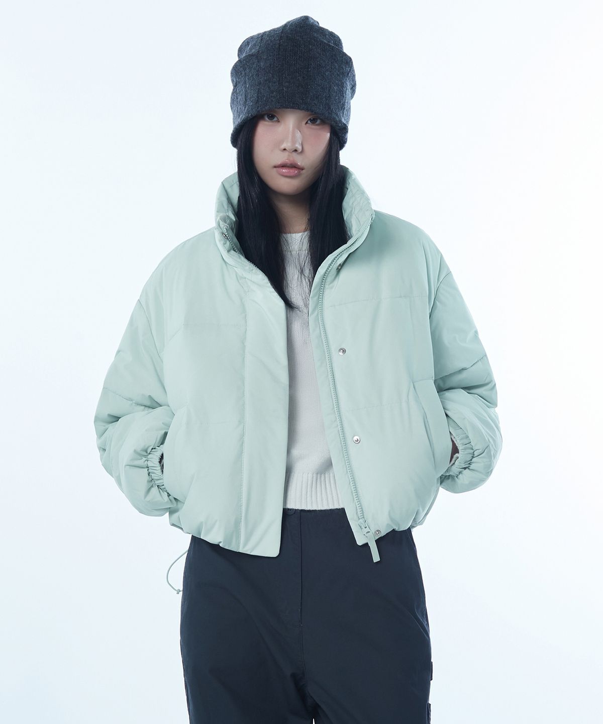 무신사 스탠다드 우먼(MUSINSA STANDARD WOMAN) 우먼즈 데일리 푸퍼 숏 패딩 재킷 [페일 민트]