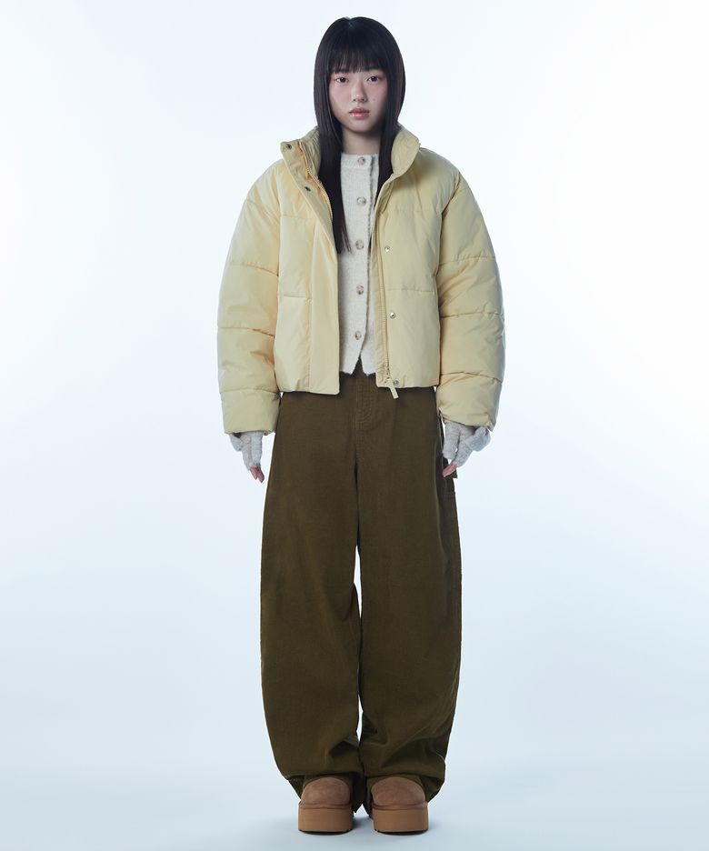 우먼즈 데일리 푸퍼 숏 패딩 재킷 [버터]