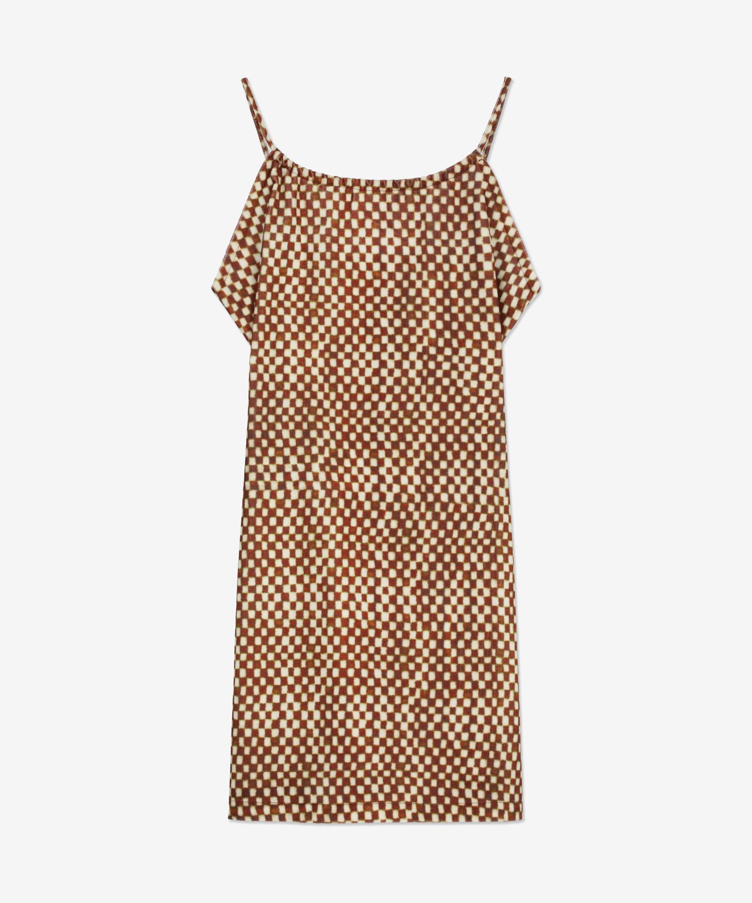 MUSINSA | ERL Printed Velvet Halter Dress - Brown / ERL06O102BROWN