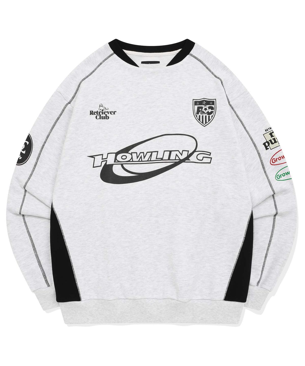 리트리버클럽(RETRIEVER CLUB) HOWLING SOCCER CREWNECK [MELANGE GRAY]