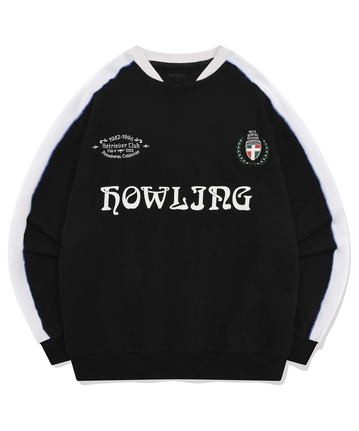 리트리버클럽(RETRIEVER CLUB) CLASSIC SOCCER CREWNECK [BLACK]