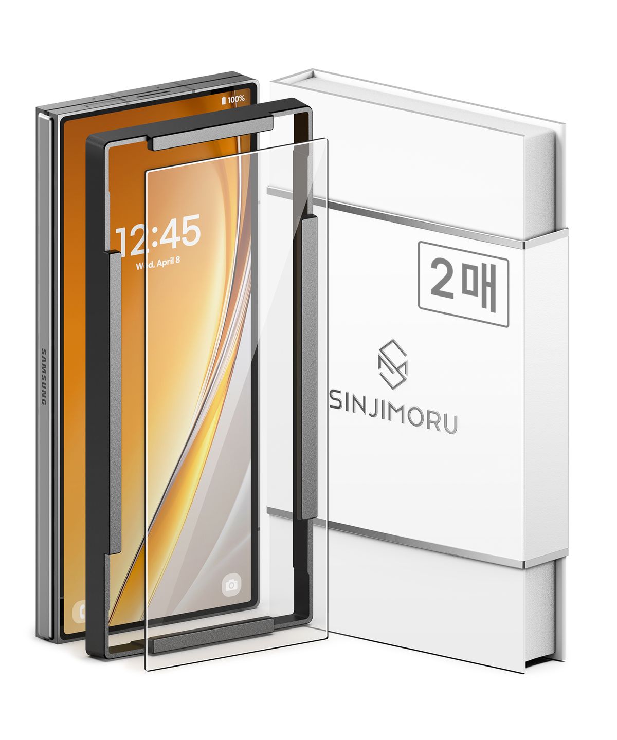 신지모루(SINJIMORU) 갤럭시 Z 폴드 · Fold 8 ·7· 6 · 5 · SE 울트라 와이드 폴더블 휴대폰 전면 강화유리 액정 보호 필름 (2매)