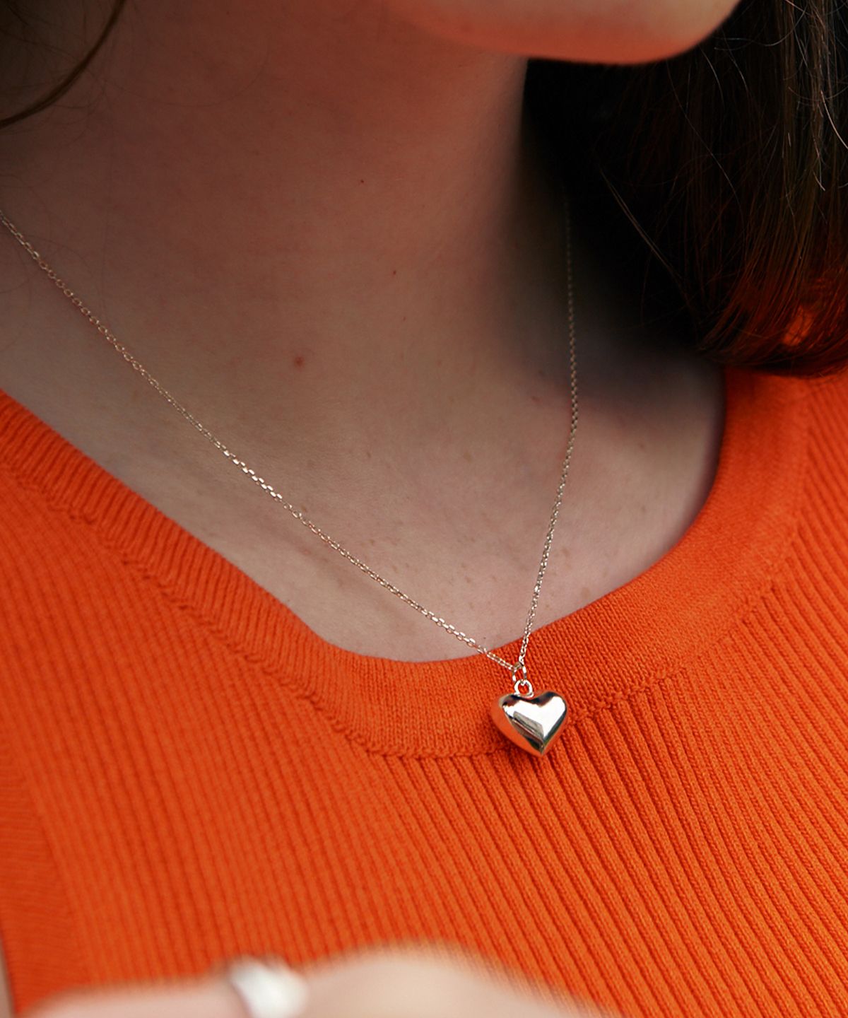 베흐트(VERTE) [925 silver] Un.silver.165 / full heart necklace (12mm)(silver)