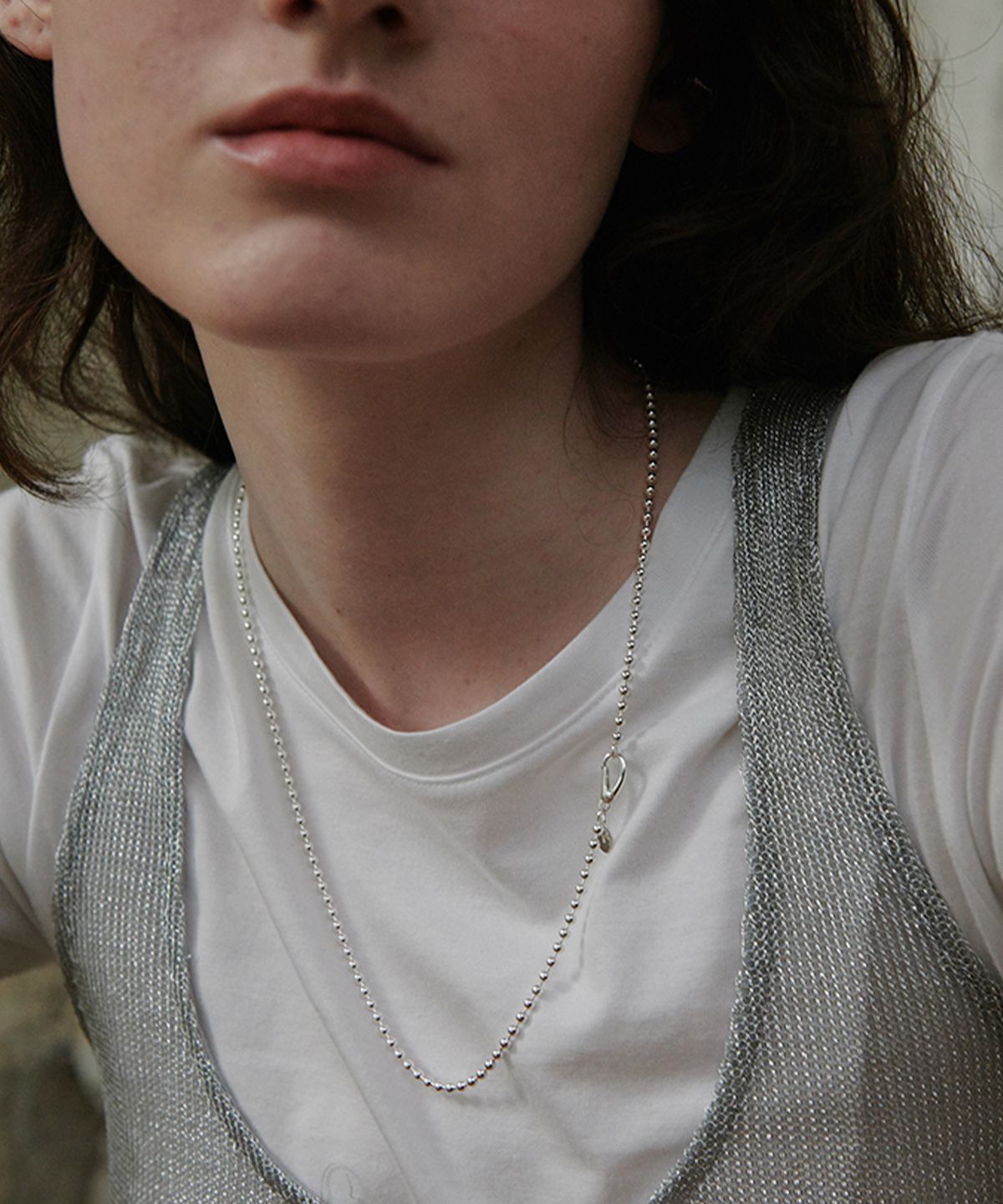 베흐트(VERTE) [925 silver] Un.silver.150 / mini corde necklace (long ver.)