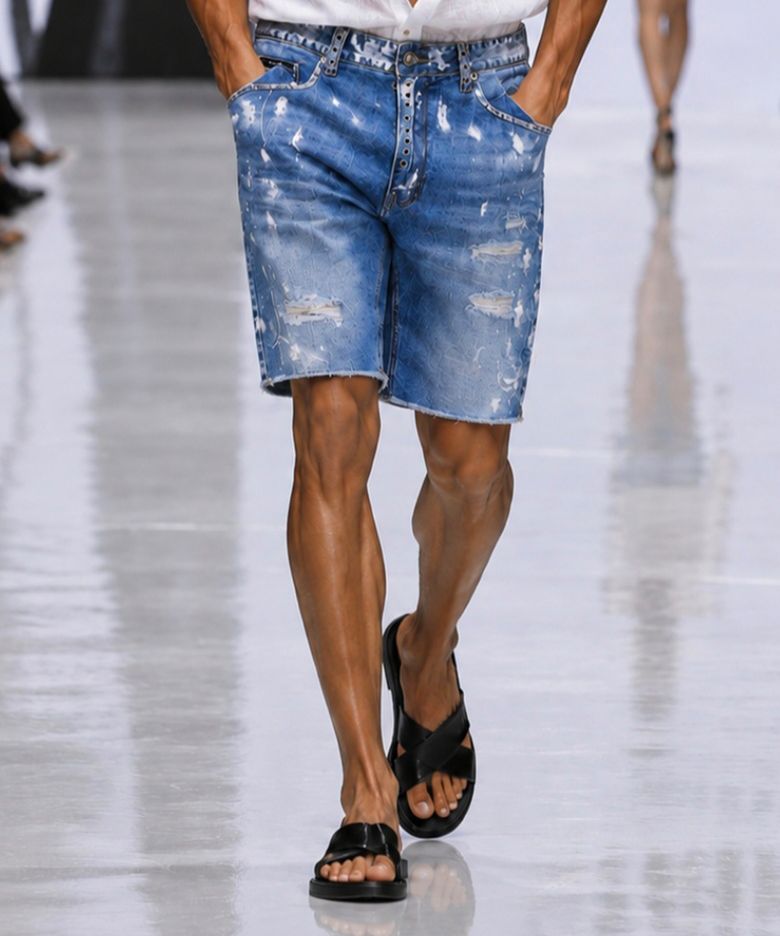 Splash Wash Denim Damage Shorts