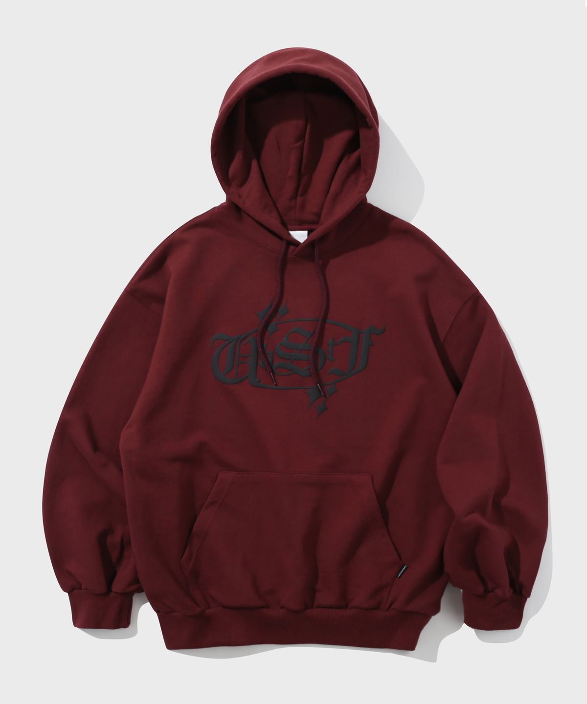 어반스터프(URBANSTOFF) 샤이닝 오발 로고 후디 (버건디)