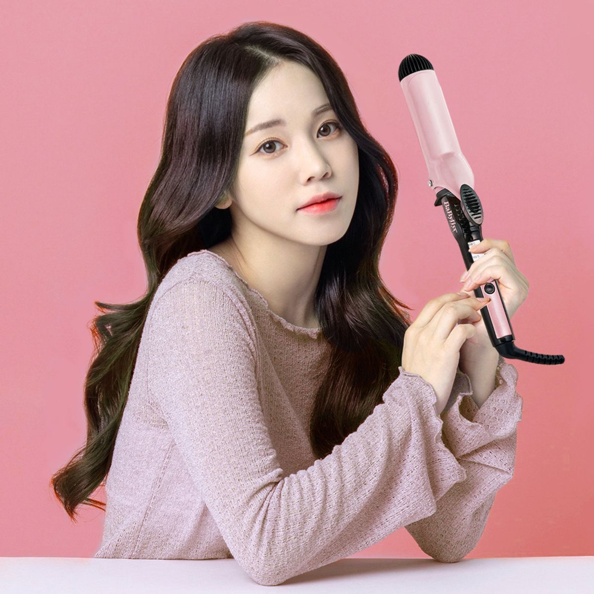 바비리스(BABYLISS) 글래머 볼륨 고데기 38mm  핑크  2289K