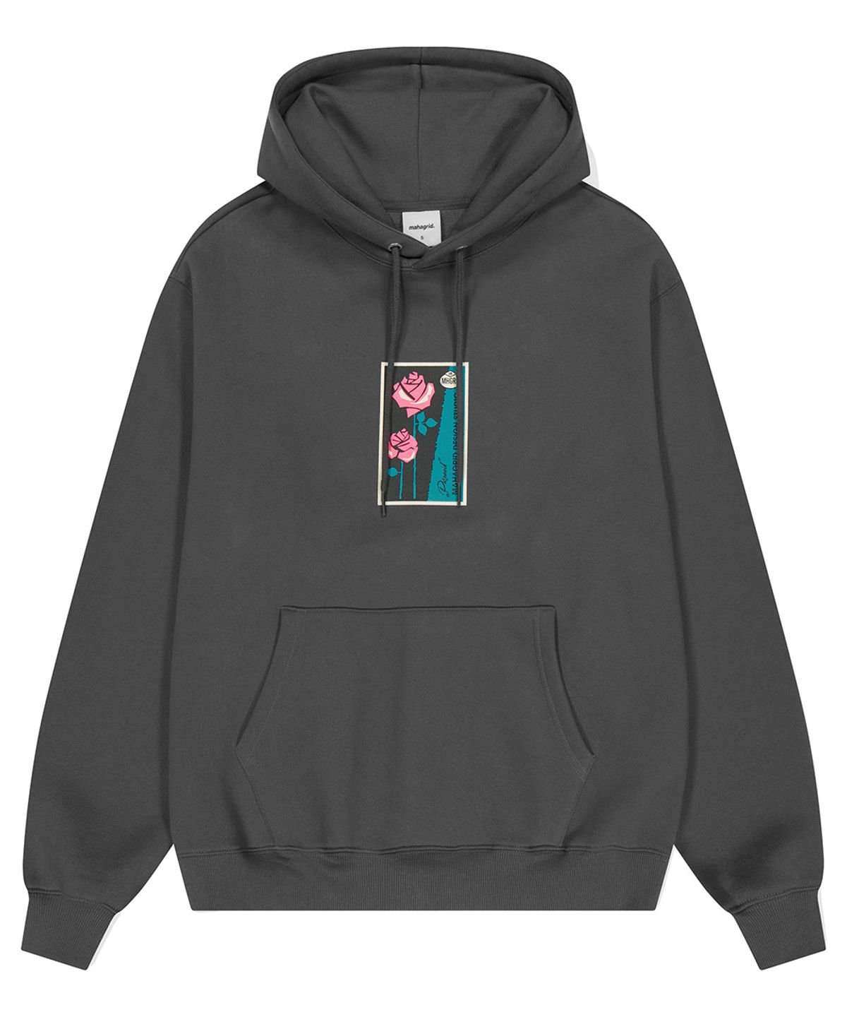 마하그리드(MAHAGRID) TWO ROSE HOODIE CHARCOAL(MG2DFMM422A)
