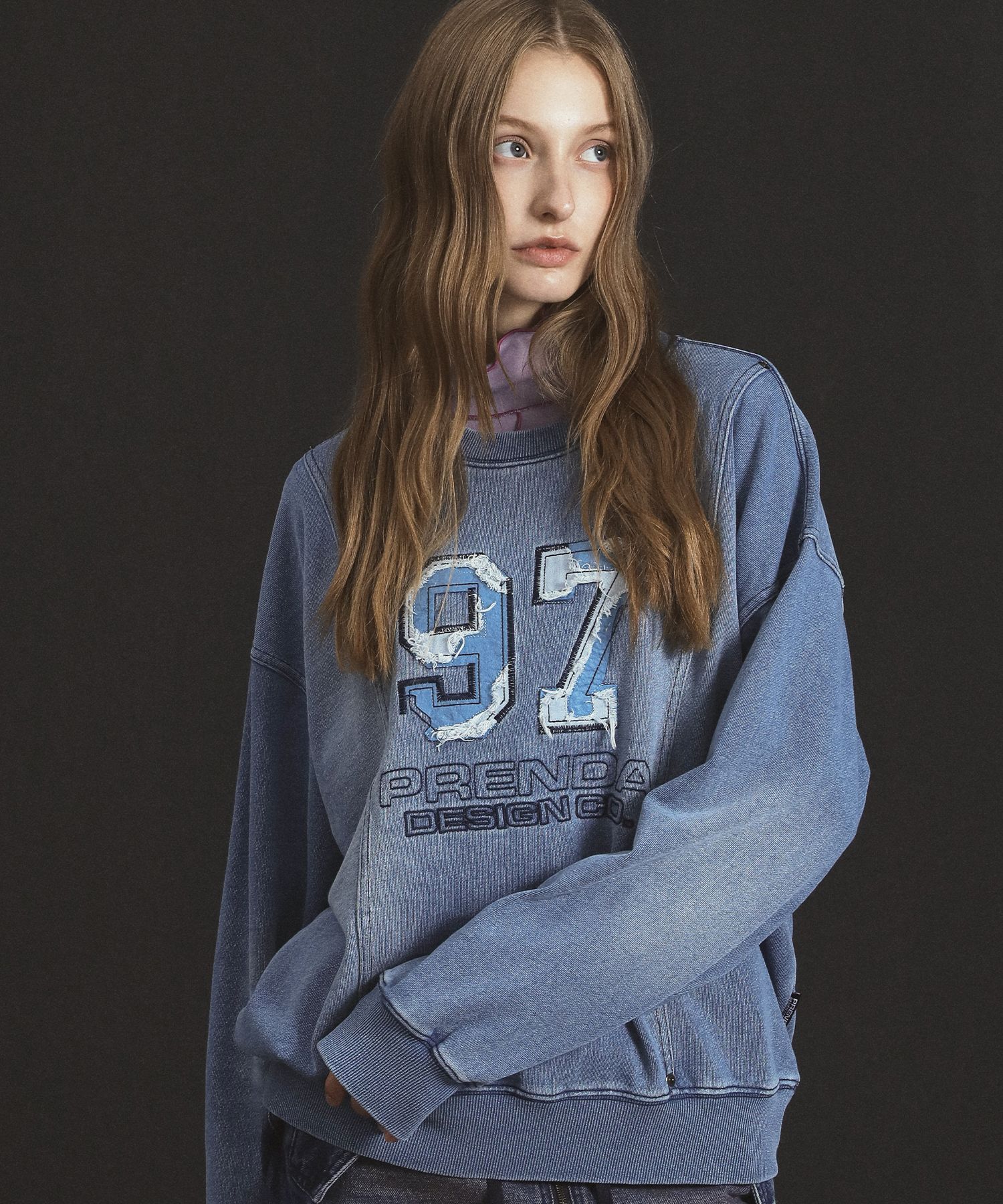 ◇PRENDA◇ INDIGO WASHED SWEATSHIRT MID BLUE MUSINSA | PRENDA INDIGO WASHED SWEATSHIRT MID BLUE