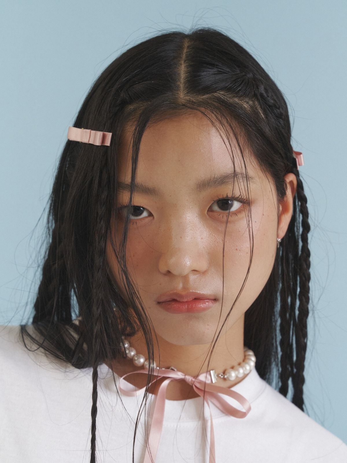 러브미몬스터(LOVE ME MONSTER) Love Ribbon Pearl Necklace