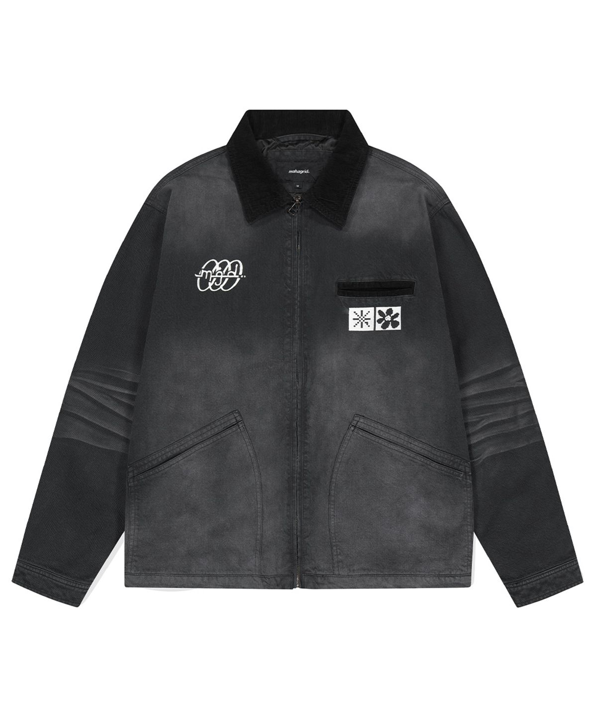 마하그리드(MAHAGRID) WASHED WORK JACKET CHARCOAL(MG2DFMJ244A)