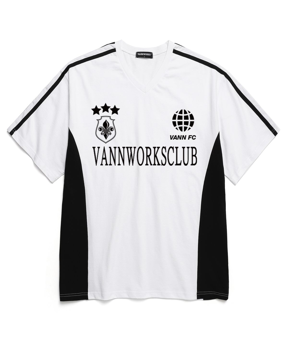 밴웍스(VANNWORKS) 스포티 블록코어 브이넥 반팔 티셔츠 (VS0033) 화이트